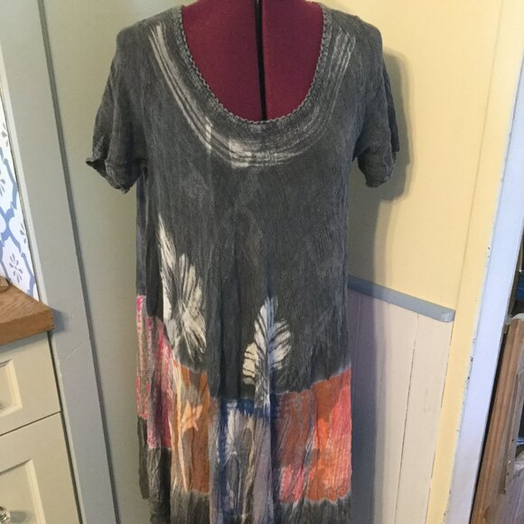 Papa Vancouver one size tie dye 100% Rayon dress very cool in the summer - Picture 1 of 6